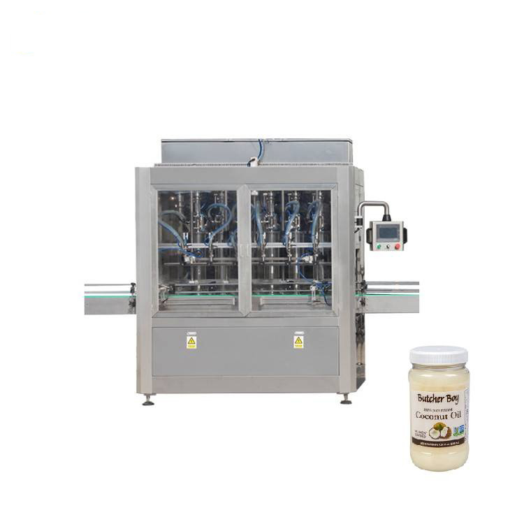 पीएलसी नियंत्रण 8 नलिका कांच जाम जार भरने की मशीन